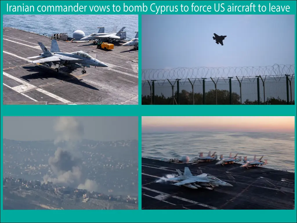 فرانسیسی صدر ایمانویل میکرون نے عالمی غیر یقینی صورتحال کے پیشِ نظر اپنے ملک کے جوہری ہتھیاروں کی تعداد میں اضافے کا اعلان کر دیا ہے۔ 2 Iranian commander vows to bomb Cyprus to force US aircraft to leave